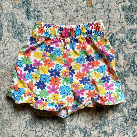 VINTAGE 90s Bloomers Shorts Floral Rainbow Rosette Girl’s Size 4T Cotton Summer - Picture 1 of 5